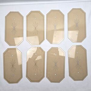 Amber Glass Flat Panel 12pt Starburst Lamp Chandelier Octagonal Replacement 8 Pc